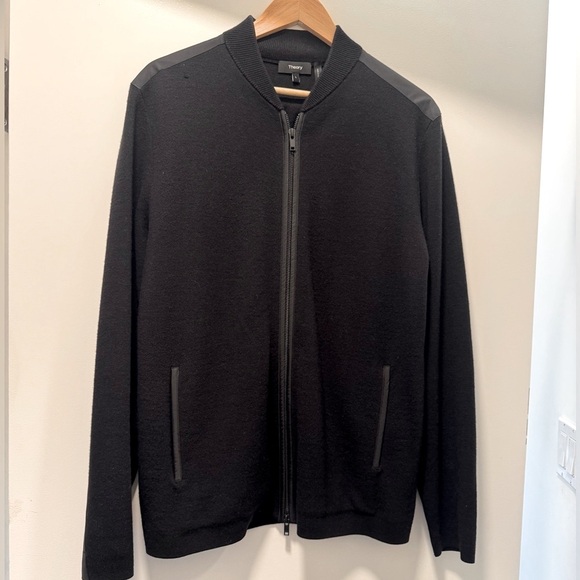 Theory Men's Black Zip-Up Sweater - Picture 1 of 4